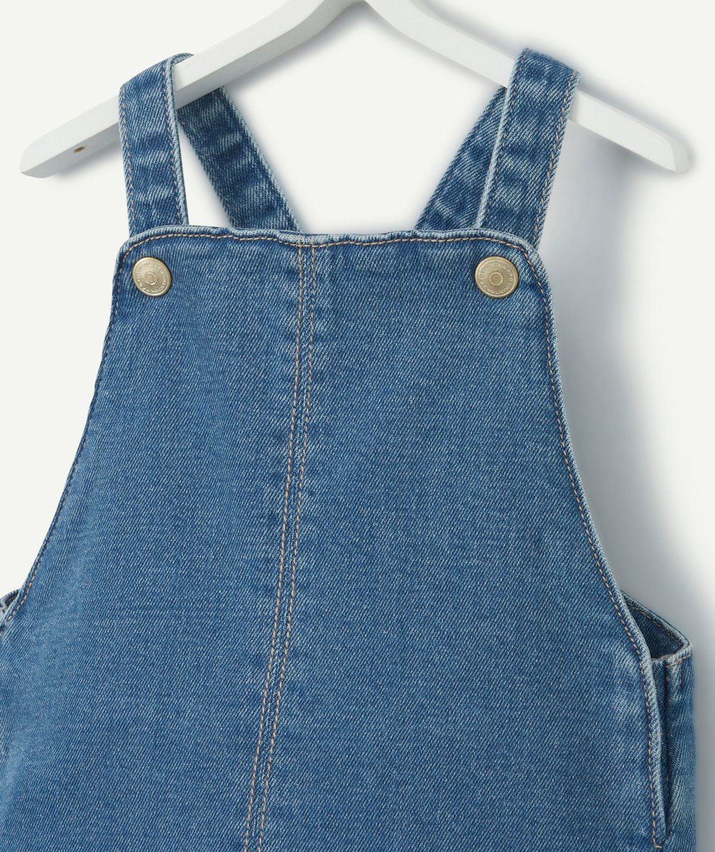 ROBE SALOPETTE BÉBÉ FILLE EN DENIM BLEU LOW IMPACT