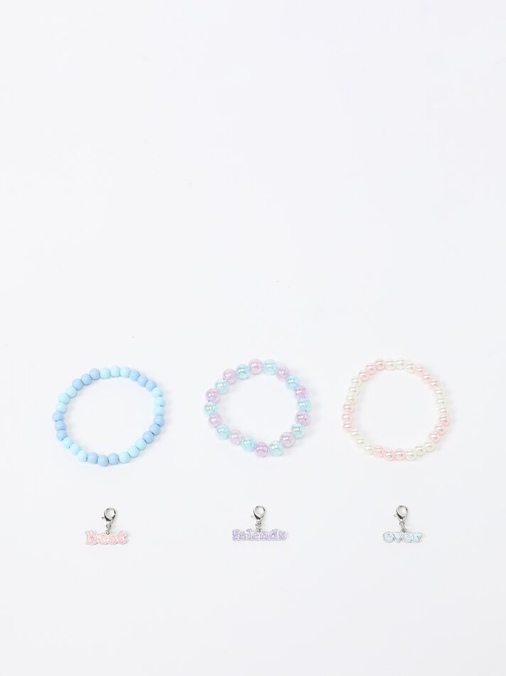 Conjunto de 3 pulseiras com pingentes - Variadas