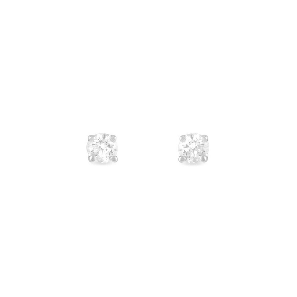 Boucles D'oreilles Puces Collection Victoria Or Blanc Diamant