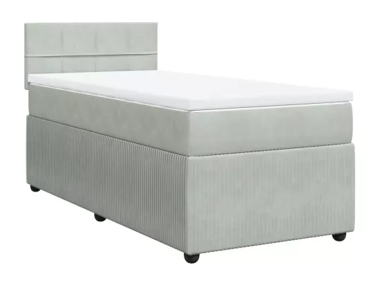 Sommier à lattes de lit et matelas Gris clair 90x190 cm Velours