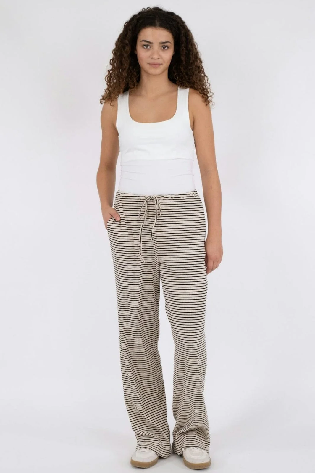 Neo Noir Geri Stripe Pants 213 sand