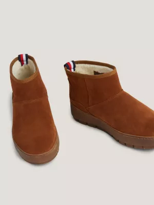 Botas de neve baixas de camurça com forro quente