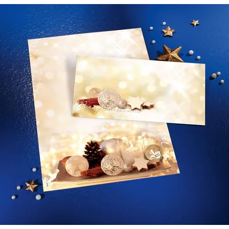 Sigel Weihnachtsumschläge Zimtsterne, DIN lang, 25 Stück