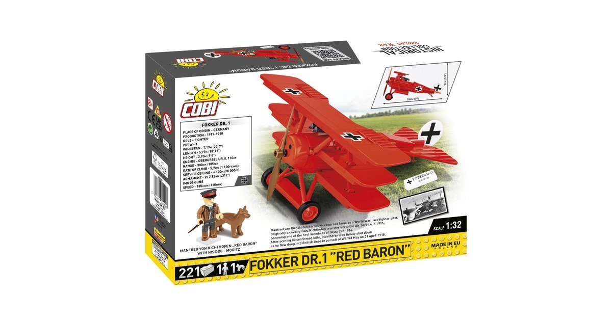 COBIHistorical Collection - Fokker Dr.1 Red Baron Constructiespeelgoed  (Schaal 1:32)