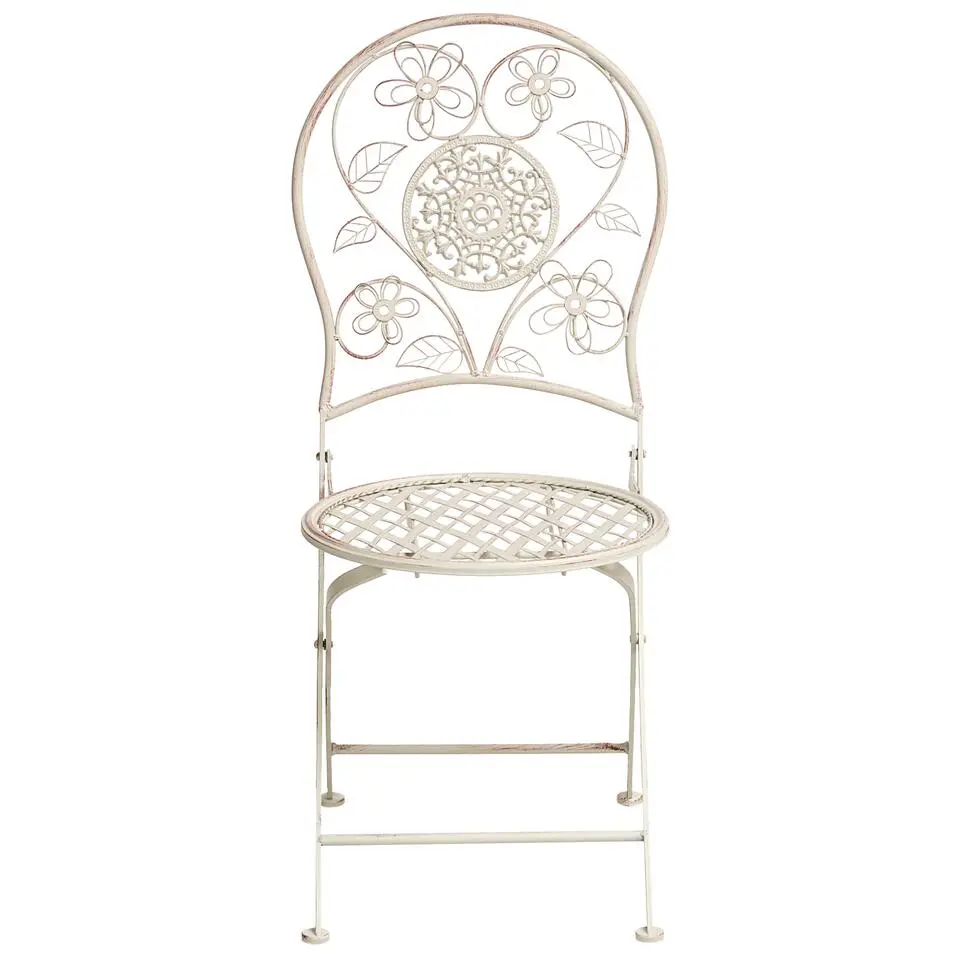 YAVIZA - Set van 2 tuinstoelen - Lichtbeige - IJzer