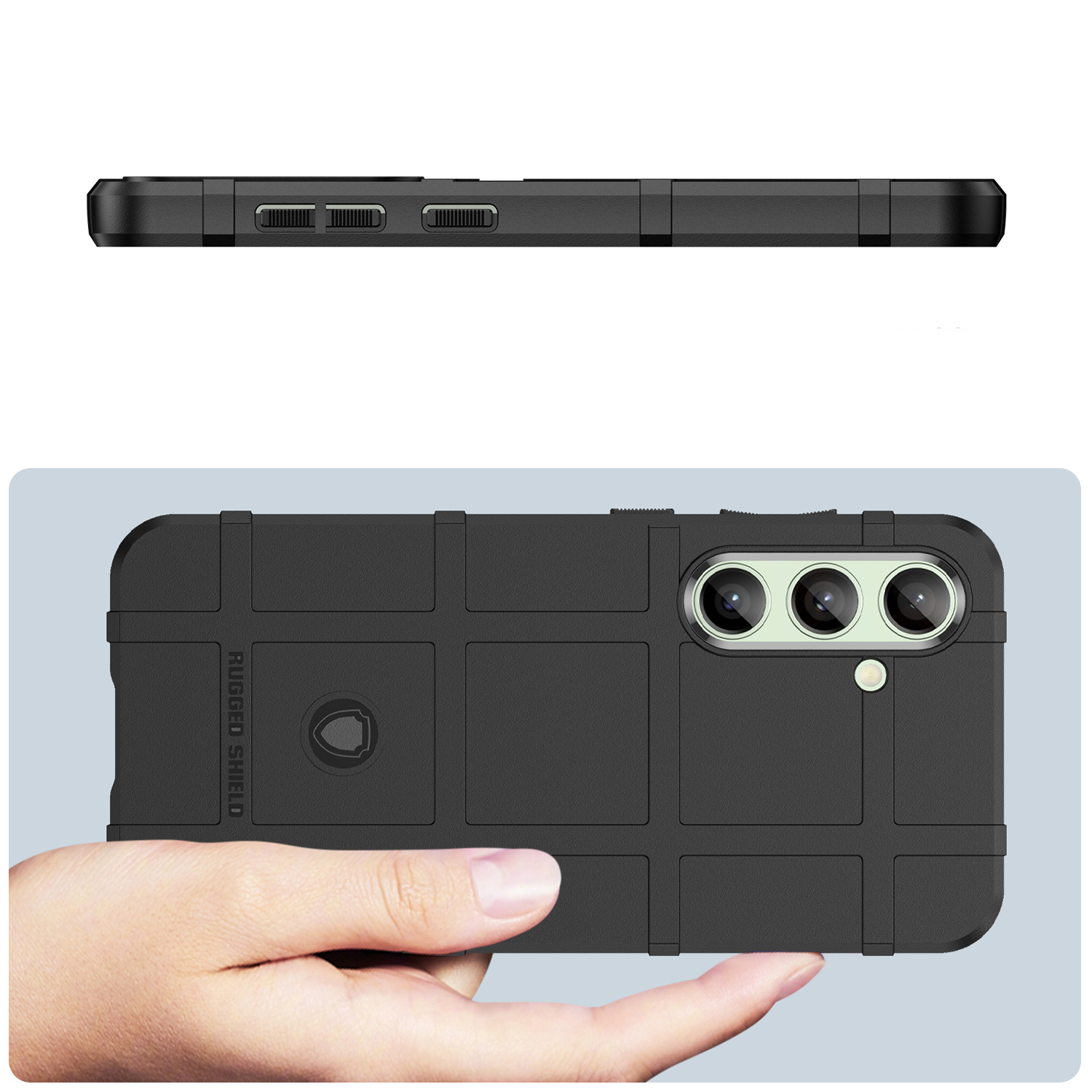 Samsung Galaxy S24 FE Outdoor Gummi Schutzhülle Anti-Shock - Schwarz