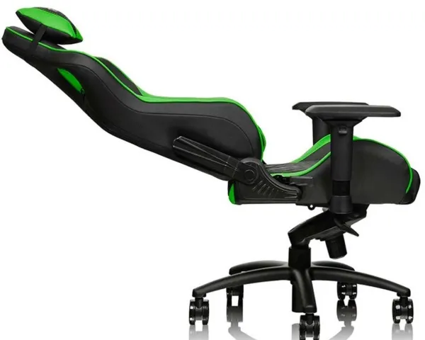Ttesports GT-Fit 100 - Stol - armstøtter - T-formet - drejeled - aluminium, PVC, stål, kunstig læder, high-density skum - sort, grøn
