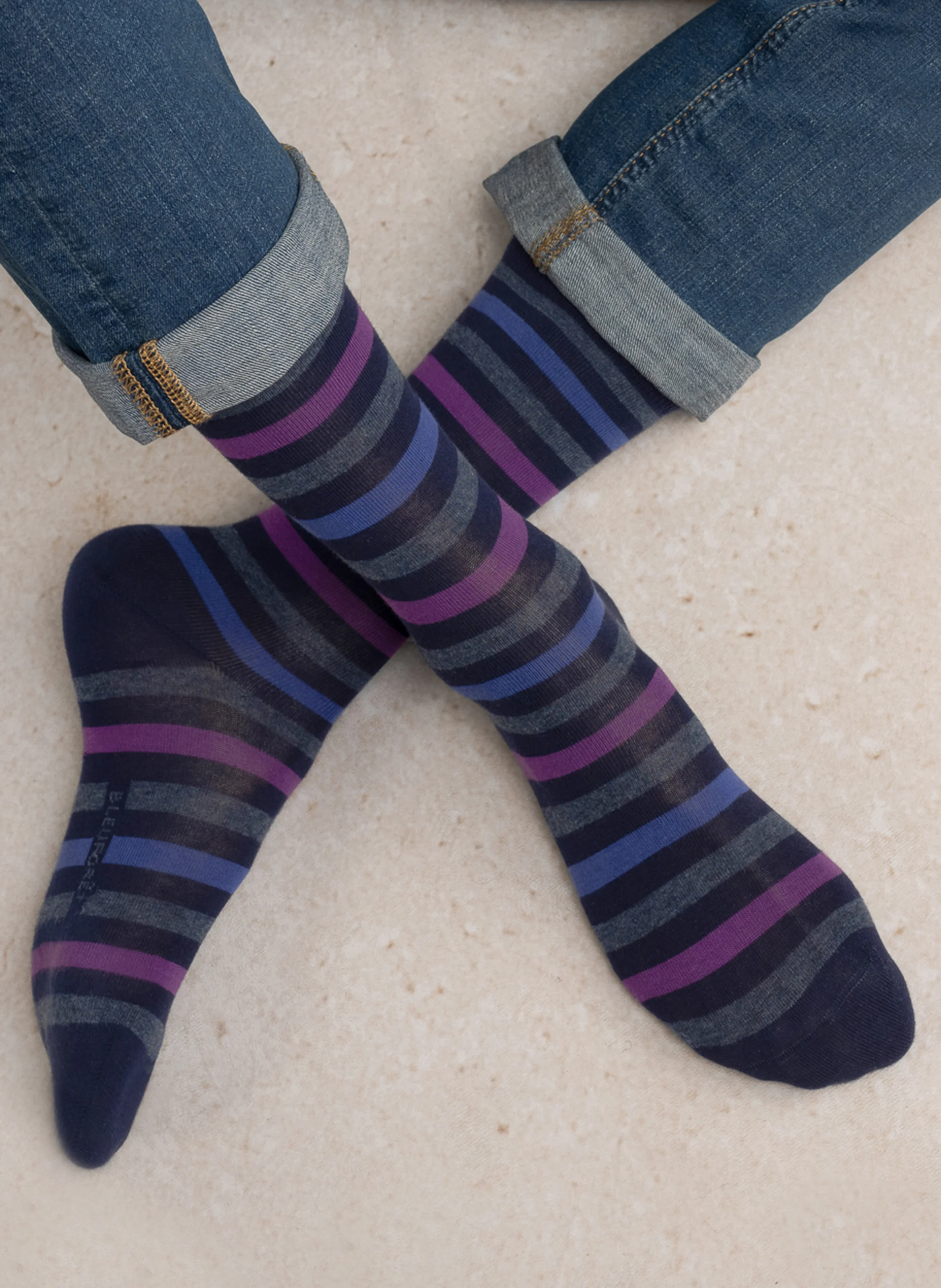 Chaussettes rayées en coton mélangé | Multicolore