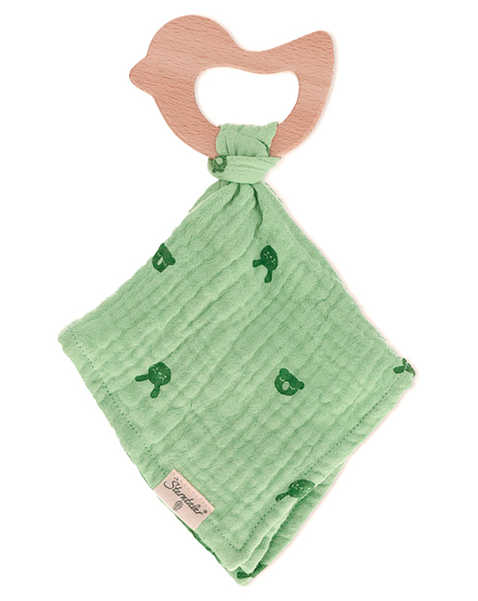 Schmusetuch KINNI & KALLA mit Beißring in grün