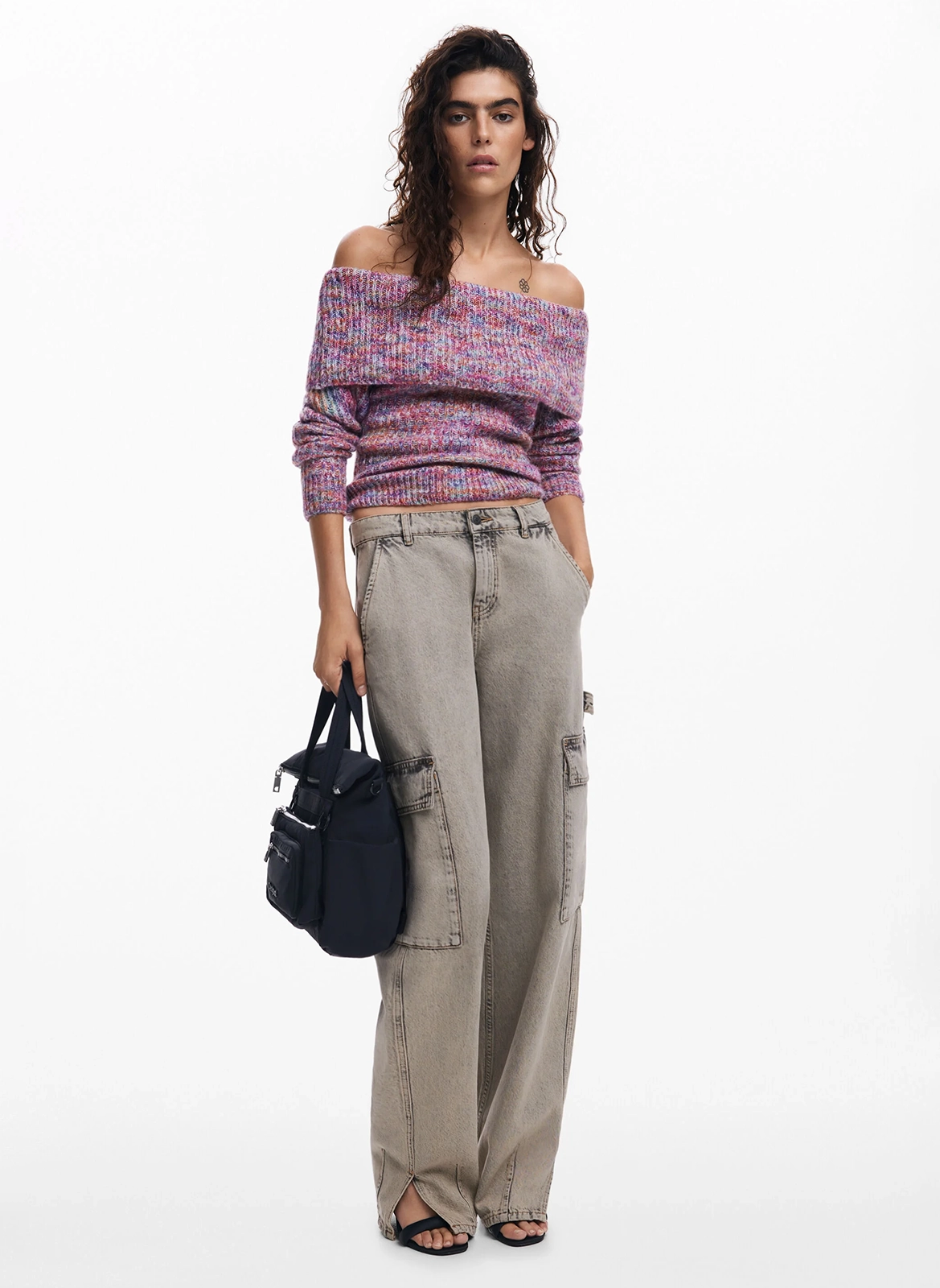 Pull col bardot| Rouge