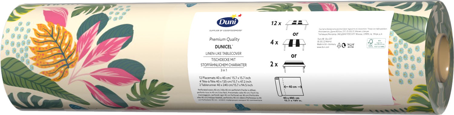 Duni 3-in-1 tafelaankleding op rol Summertime multi 40 x 480 cm