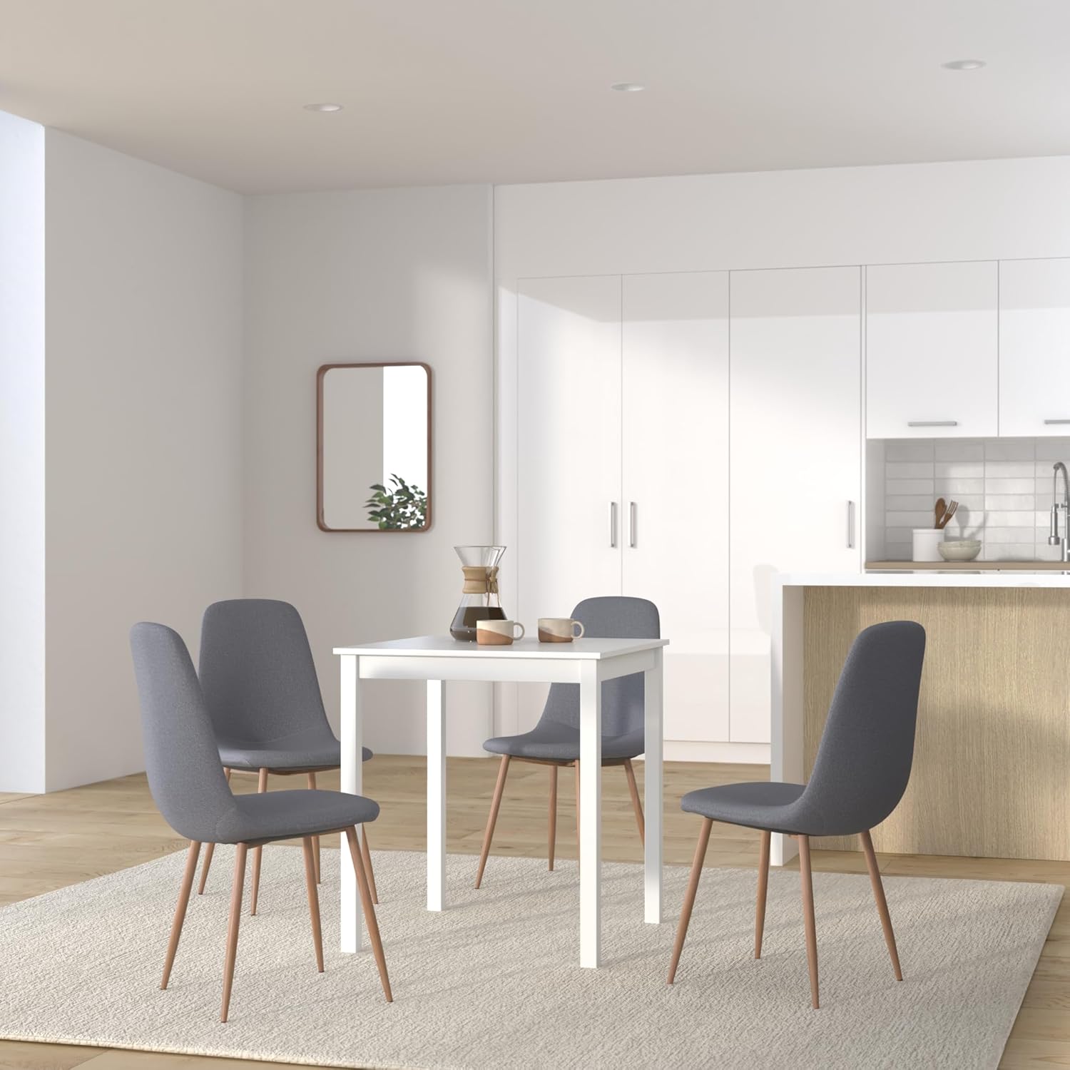 Skandinavisch Holz Tisch 68x68 Esstisch Küchentisch Schreibtisch Esszimmertisch Desk Homeoffice Kinderzimmertisch Esszimmertische Esstische Wohnzimmertisch Arbeitszimmertisch Klein Weiß