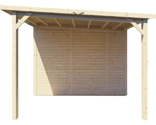 Konsta Baltrum 2 tuinhuis met vloer en lessenaarsdak, 601 x 306 cm, natuurlijke afwerking