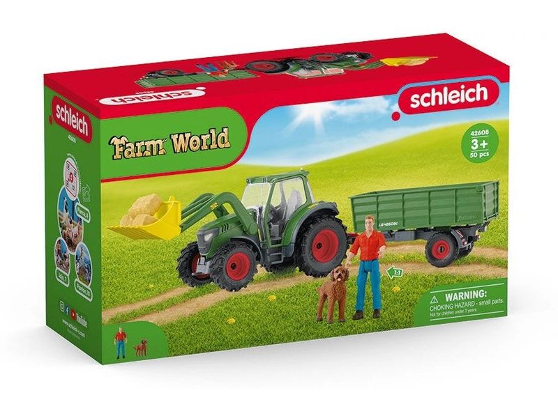 Schleich Spielfigurenset Farm World Traktor mit Anhänger Traktor-Spielset
