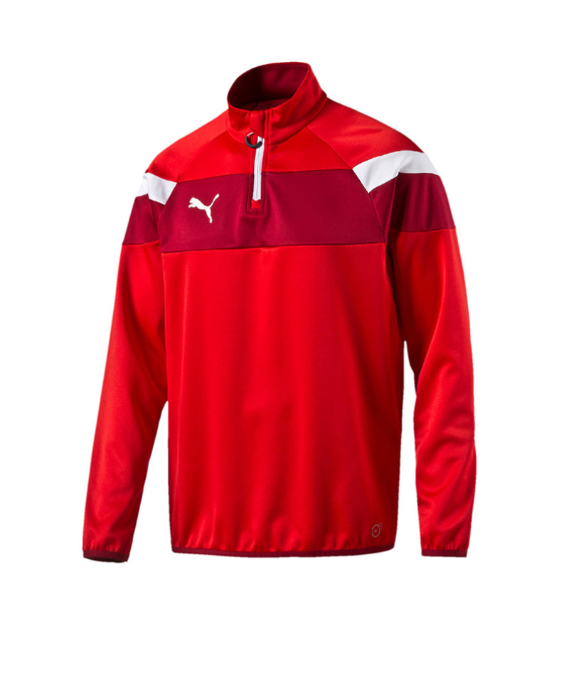 PUMA Spirit II 1/4 Zip Trainingstop Rot Weiss F01