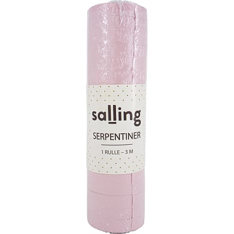 Salling serpentiner L: 3 meter - Lyserød