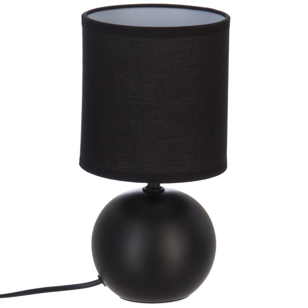 LAMPE CERAMIQUE MAT BOULE NOIR H.25CM