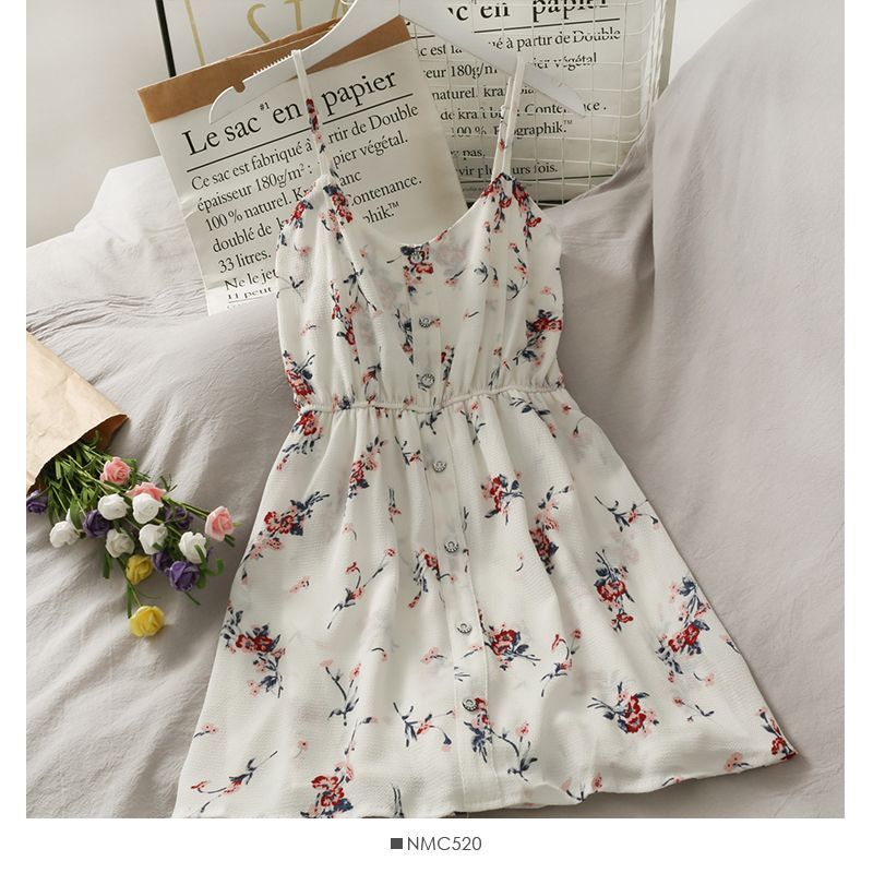 Lemongrass - Spaghettibandjes bloemenprint romper
