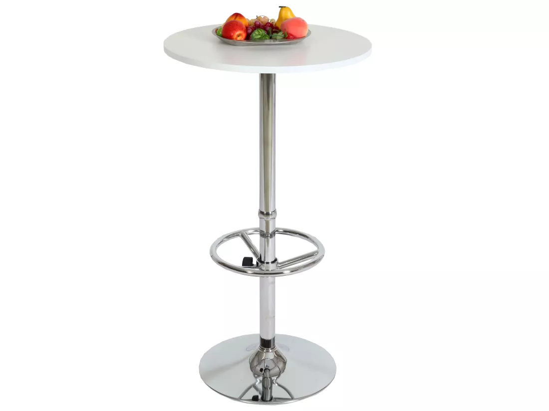 Table haute Bilbao repose-pieds, blanc