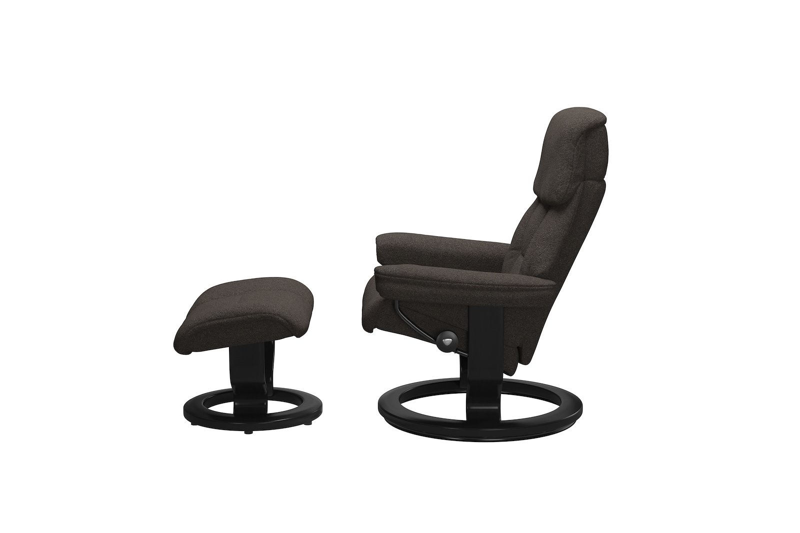 Ruby lenestol med krakk Tekstil Orchid Brown - Classic - Sort