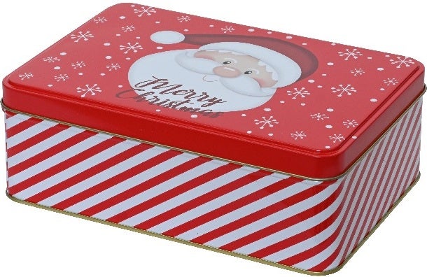 Decoris bewaarblik Santa rood 19 x 13 x 6,5 cm