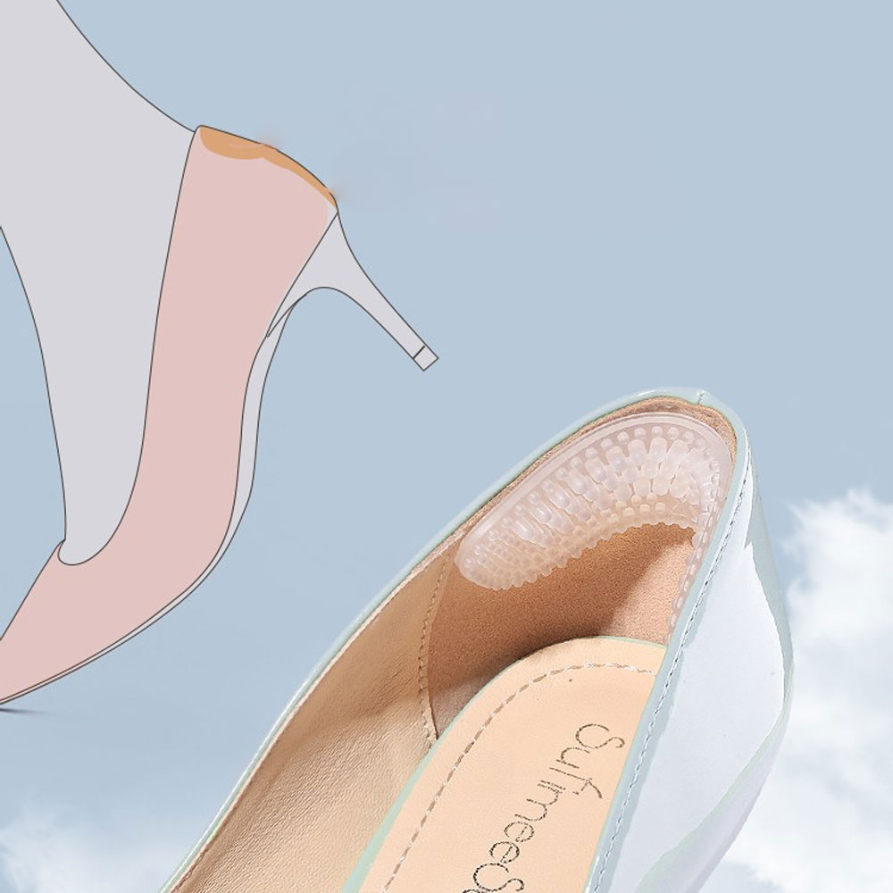 (1 Paar) Gr. XS Ultraweiche Silikon Gelpad Anti-Rutsch / Massage Einlagen für High Heels - Transparent