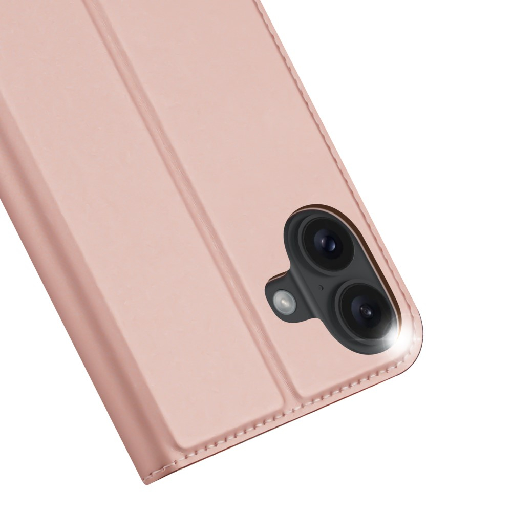 iPhone 16 Flip Wallet Cover Leder Tasche - Roségold