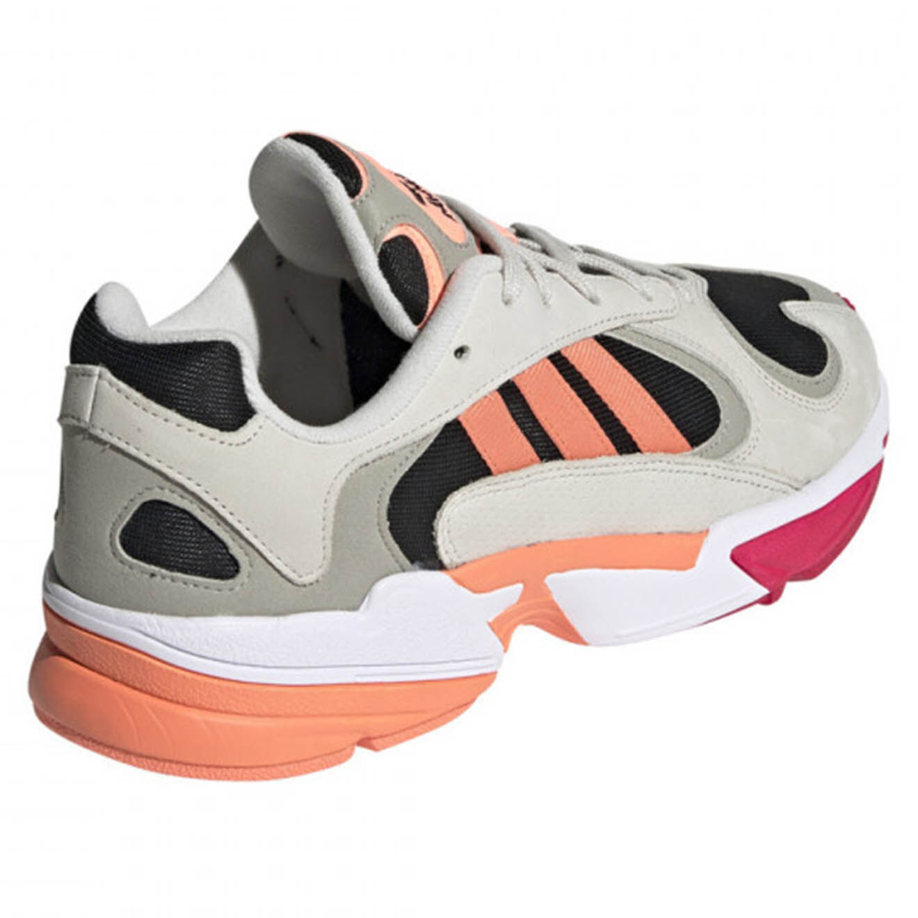 Adidas Baskets en Velours de Cuir & Mesh Yung-1 gris/noir/orange