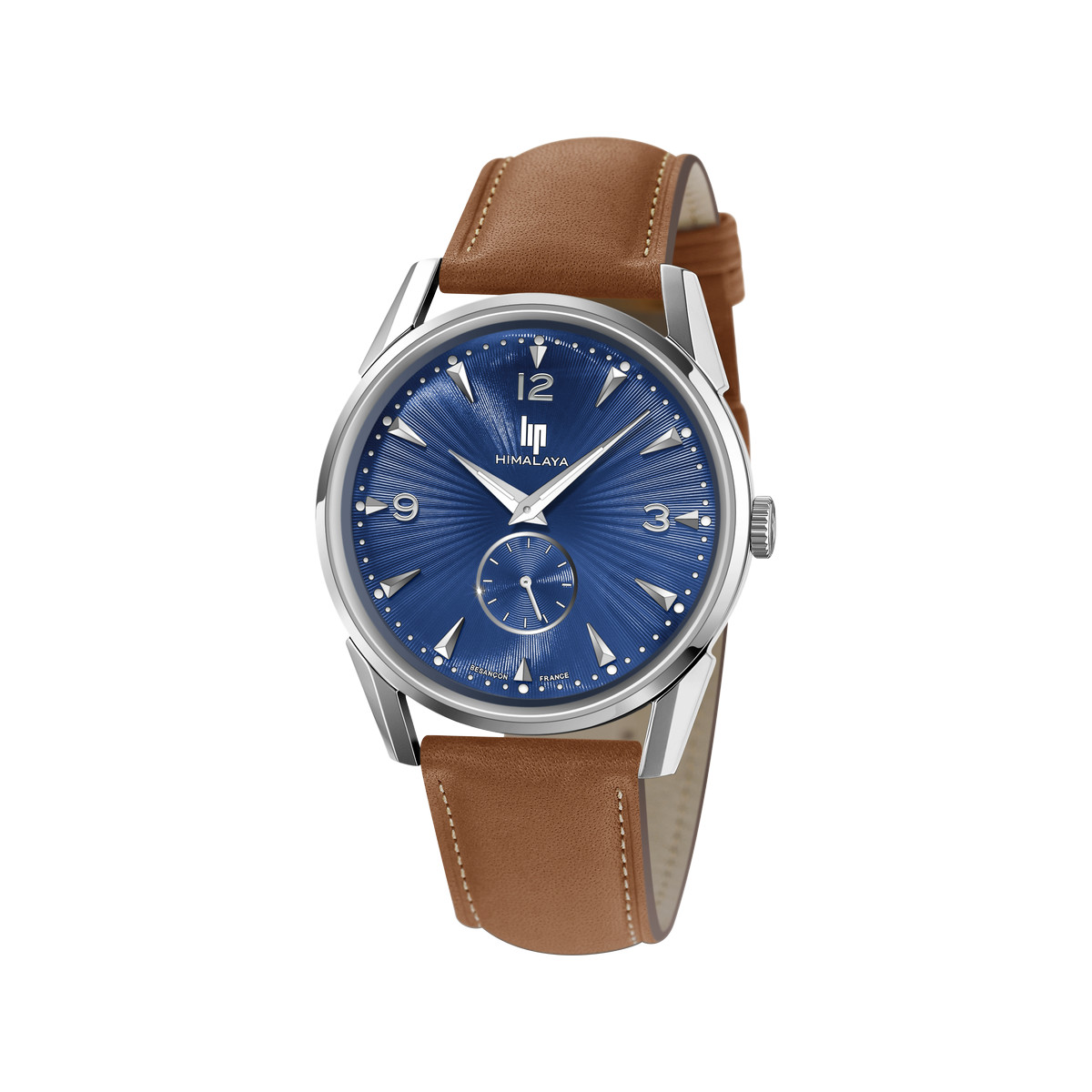 Montre Lip homme acier cuir marron