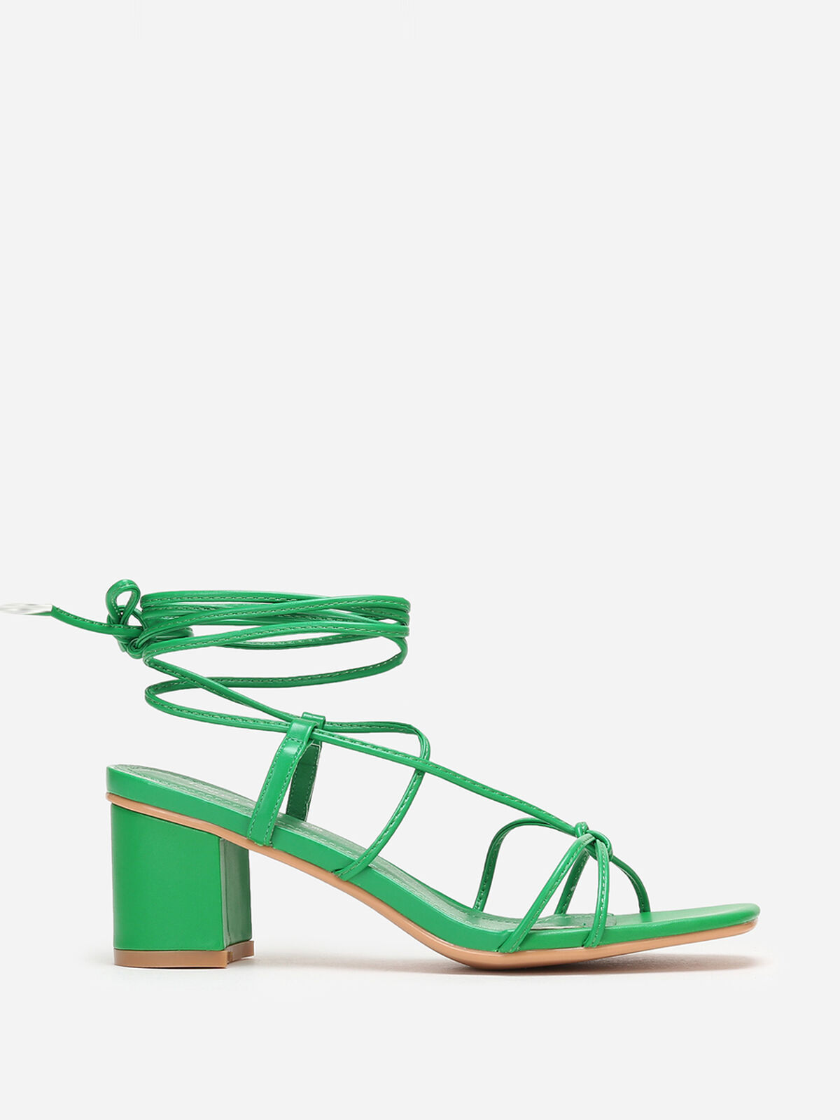 Sandales à brides entrelacées- Vert