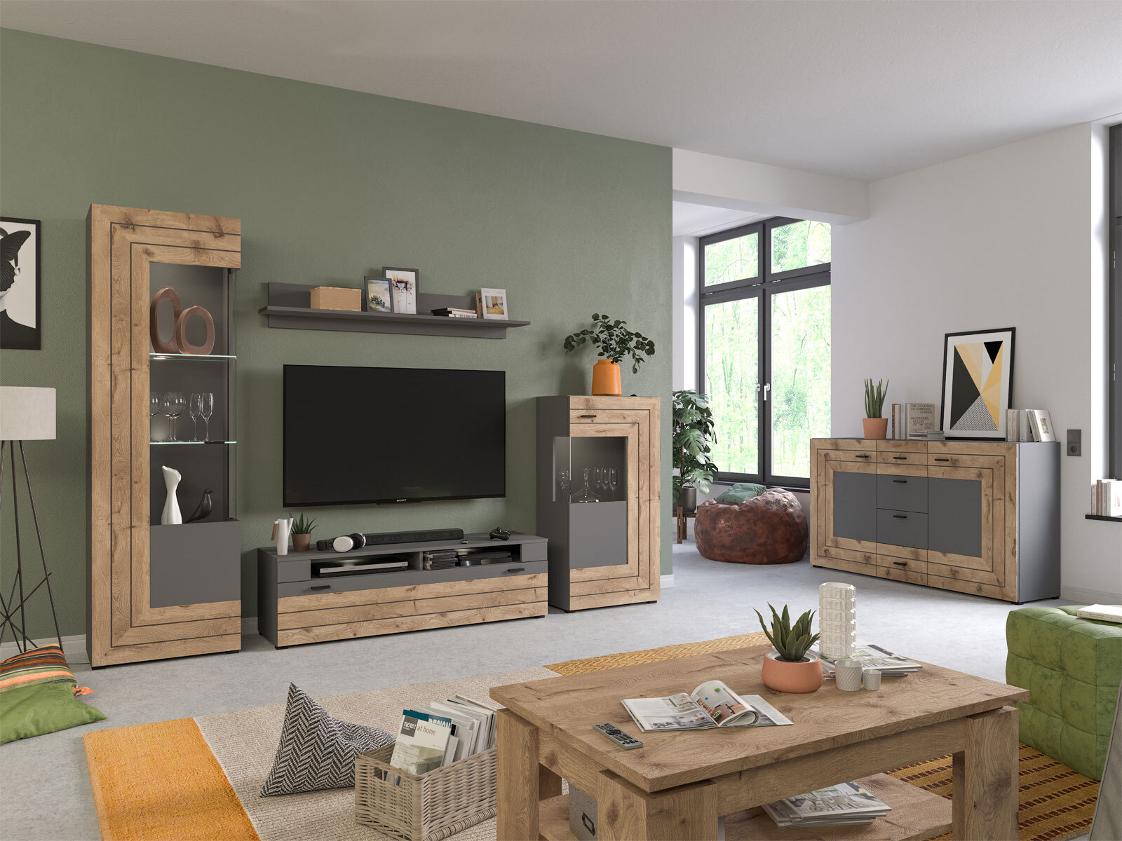 Sideboard FRENO Oak/ grau