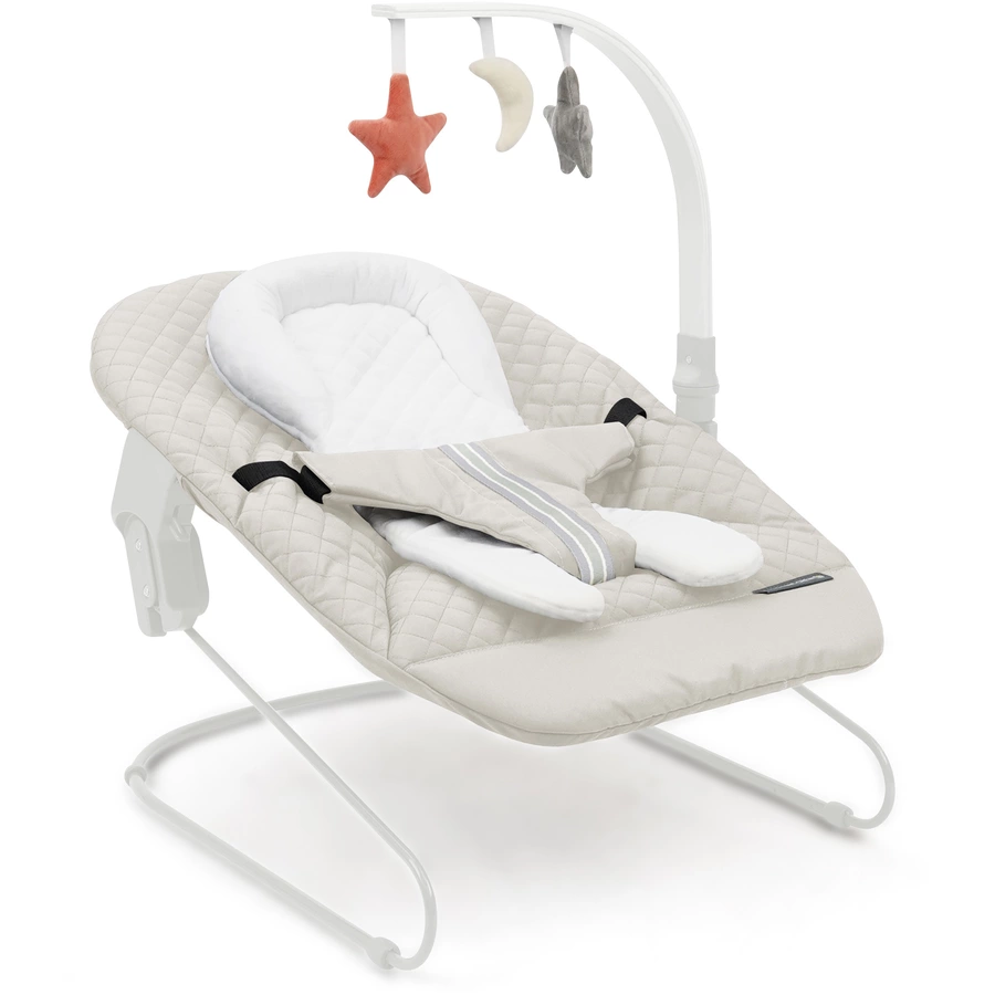 509 Crew SKY Hochstuhl natur inkl. Bouncer stone white und 2-in-1 Essbrett weiß
