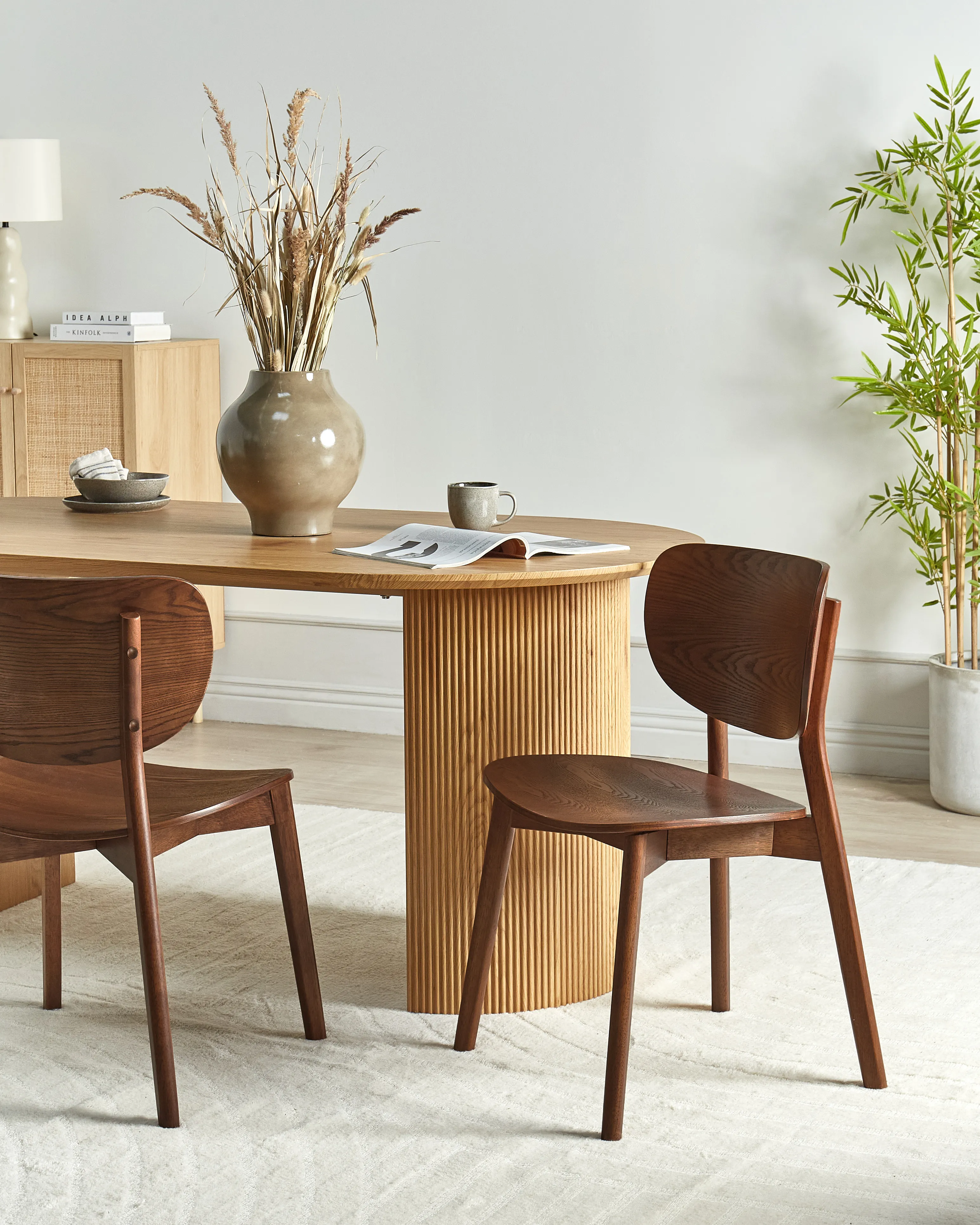 Set van 2 eetkamerstoelen OVERLY Hout Bruin
