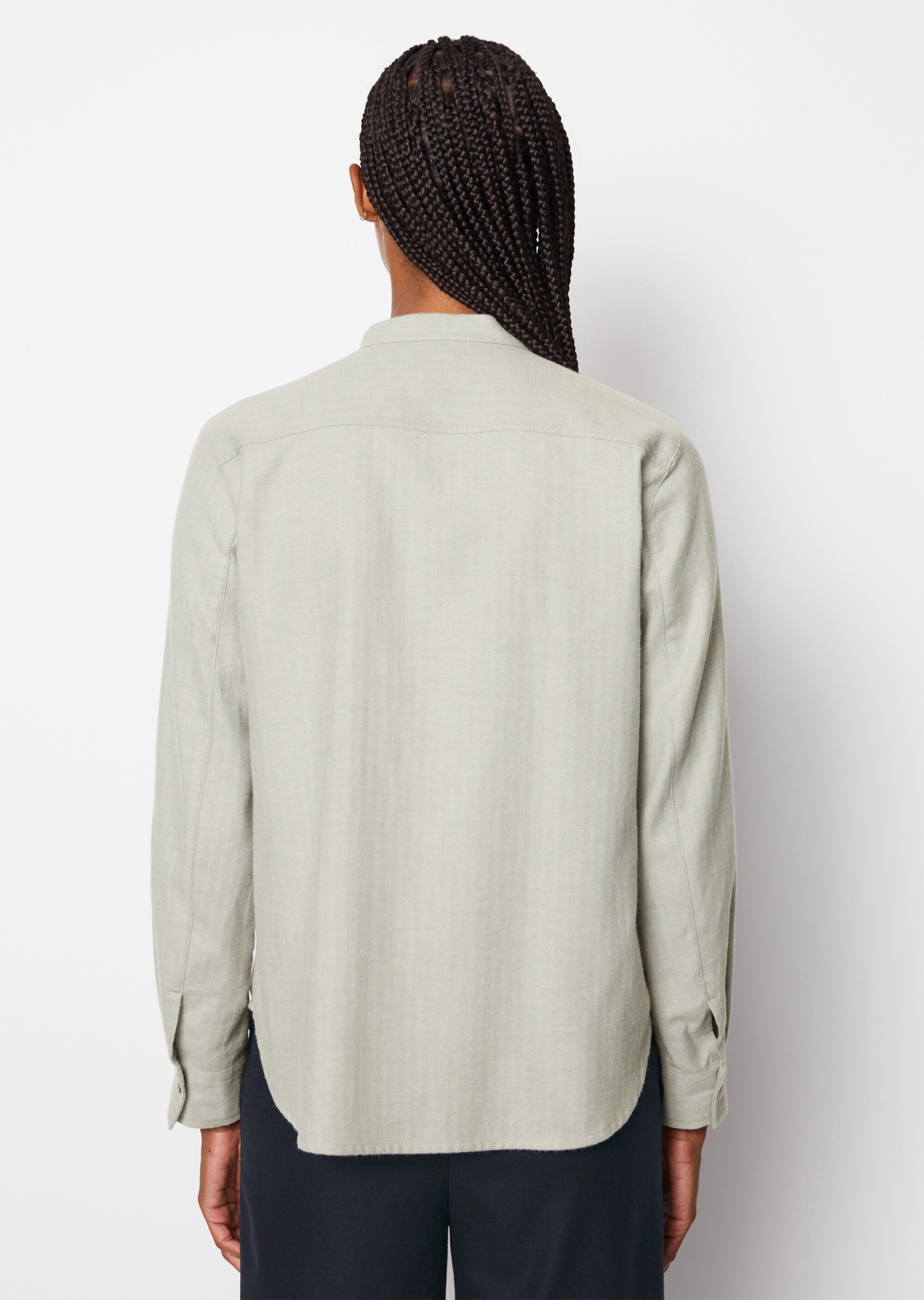 Flanell-Langarm-Bluseaus softer Herringbone-Qualität