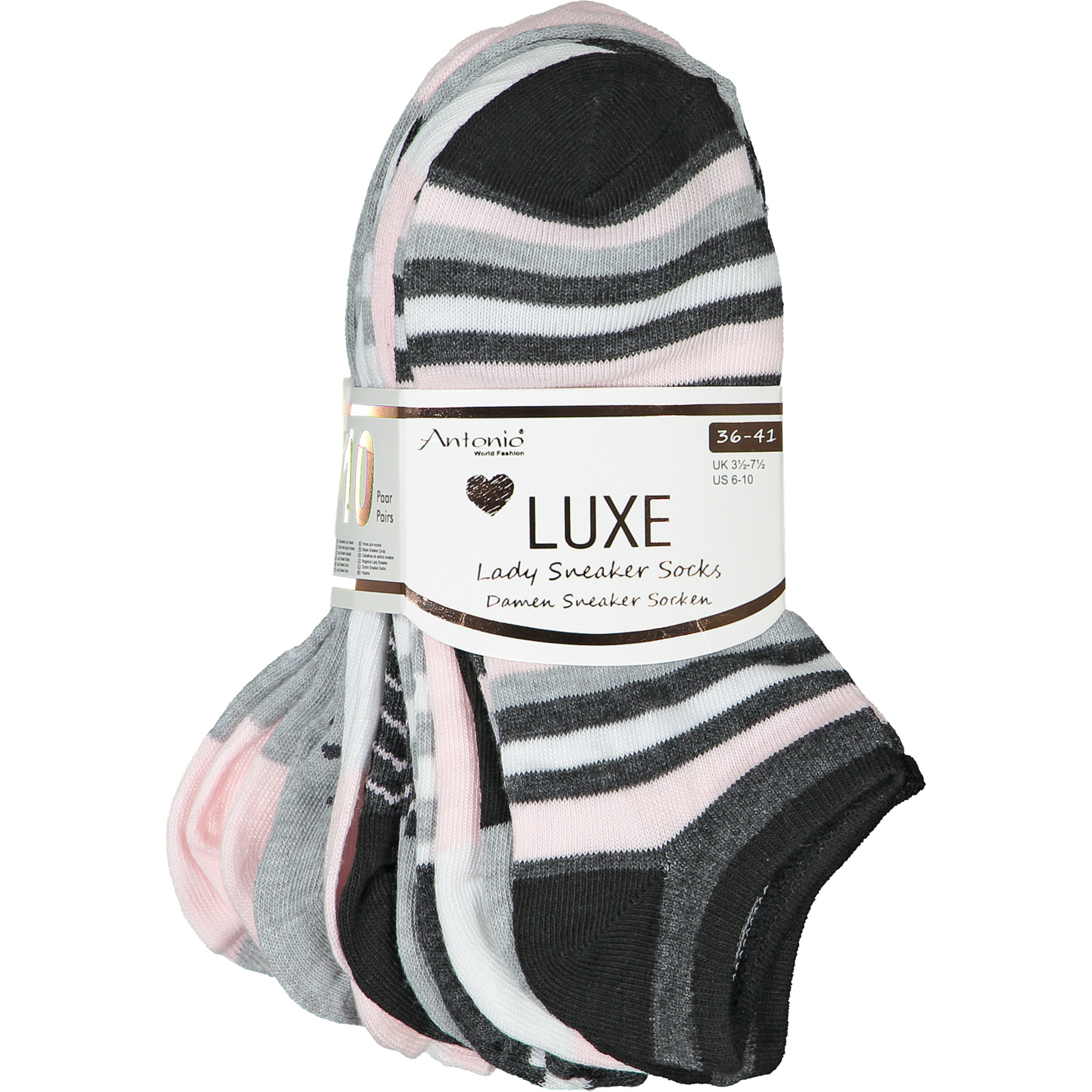 Damen-Sneakersocken, 10 Paar, mix