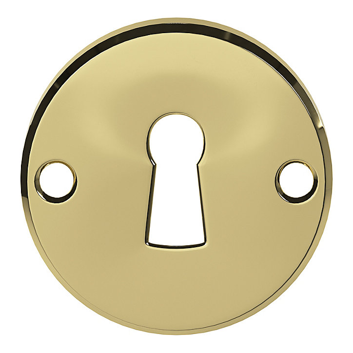 Rosace de fonction rond à visser à serrure GoodHome brillant or Ø48mm