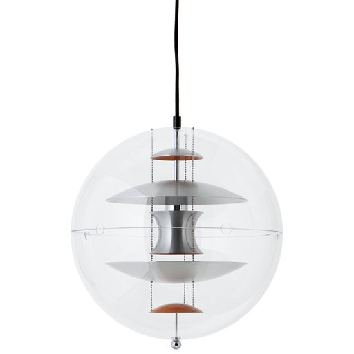Verner Panton Verpan Globe Pendel, Børstet Aluminimum, Ø40 cm