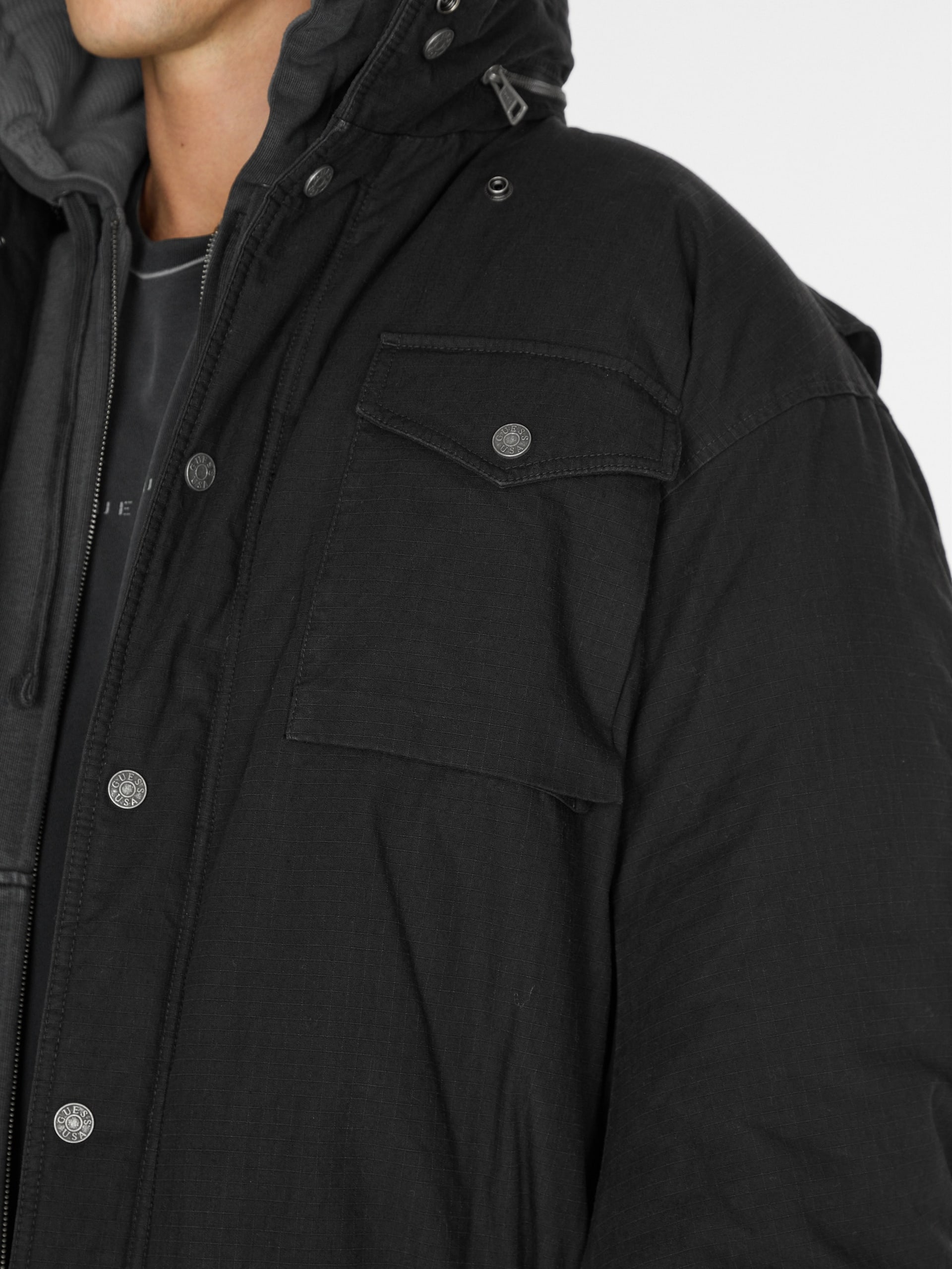 Jaqueta parka de algodão ripstop