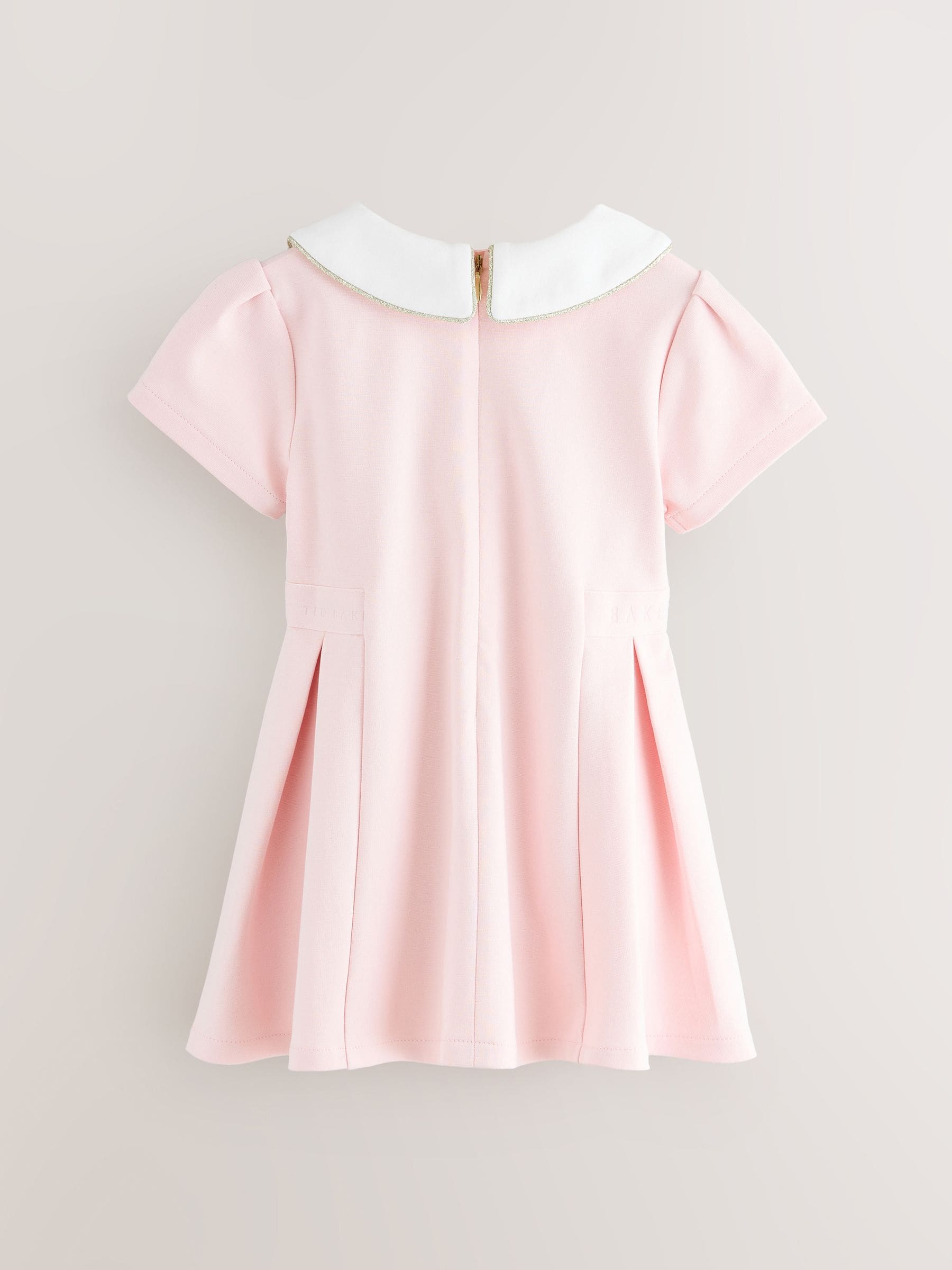 Roze - Baker by Ted Baker - Jurk van Ponte-stof met strikkraag