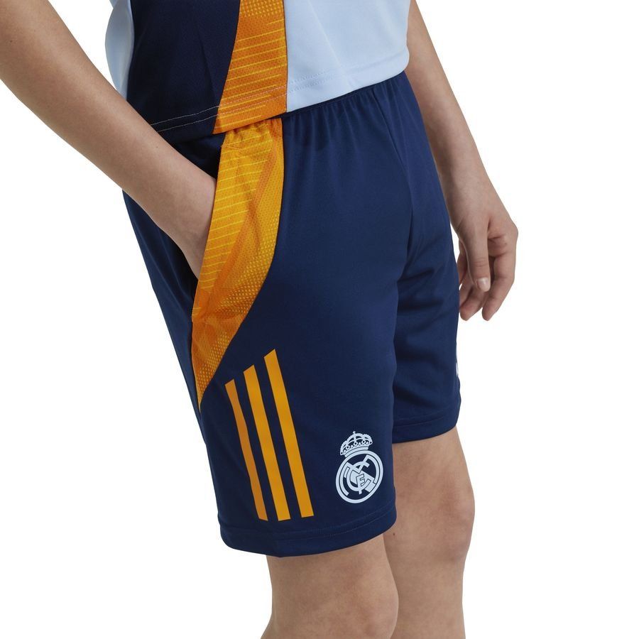Real Madrid Short d'Entraînement Tiro 24 - Bleu/Crew Orange/Bleu Enfant