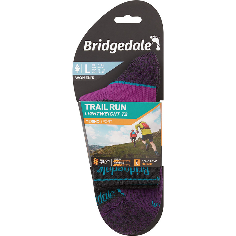 Bridgedale Damen Lightweight T2 Merino Sport 3/4 Crew Socken
