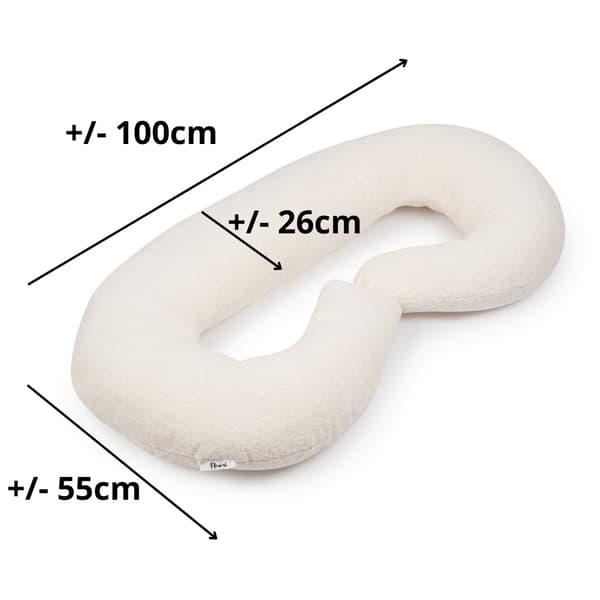 C-formet graviditetspute - Teddy kolleksjon - lys beige