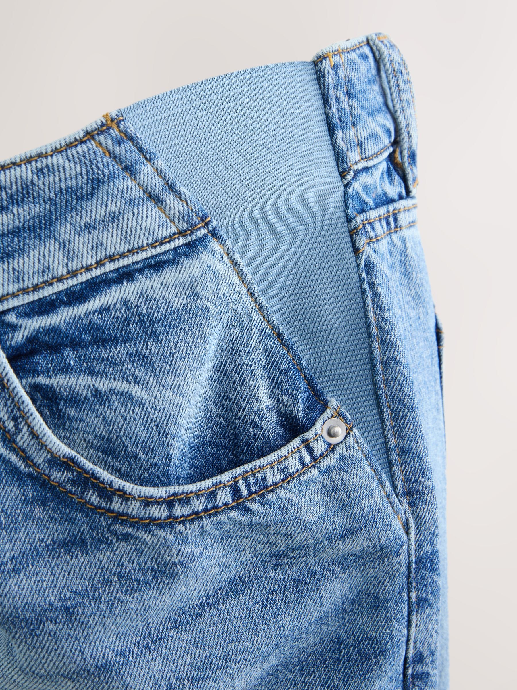 Normaal blauw - Zwangerschapsbarrel denim 100% katoenen jeans