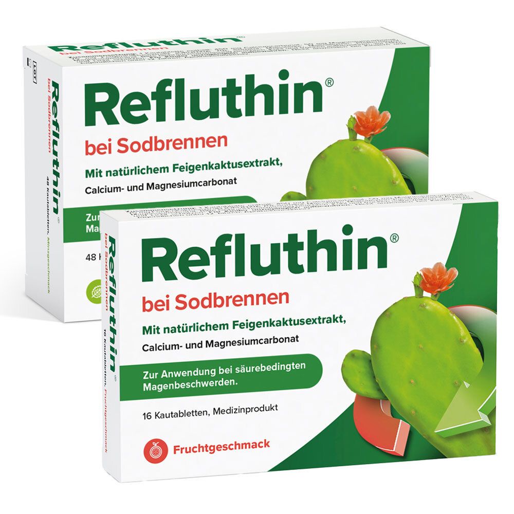 Refluthin® bei Sodbrennen Minze + Refluthin® bei Sodbrennen Frucht
