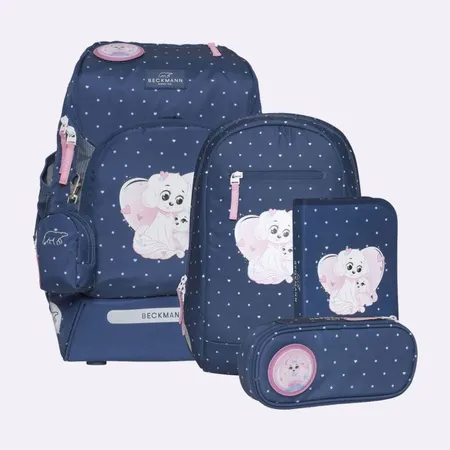 Beckmann Schulrucksackset Active Air FLX Pet Friends Blue, 6-teilig