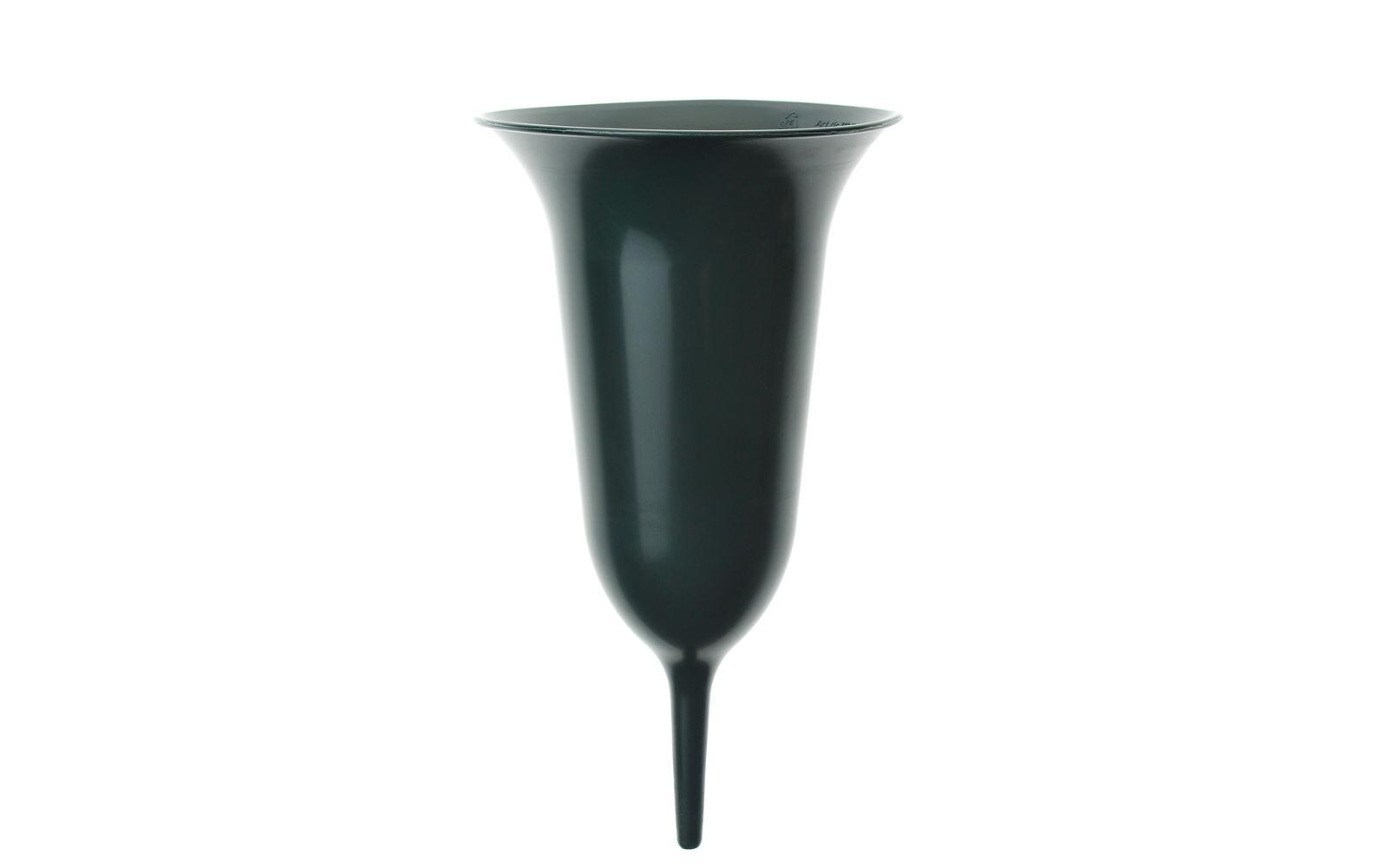 Grabvase Tuba, 30 cm DunkelgrünFrostsichere Grabvase