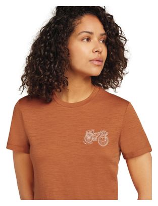 T-shirt Technique Femme Icebreaker Merino 150 Tech Lite Adventure Ride Marron