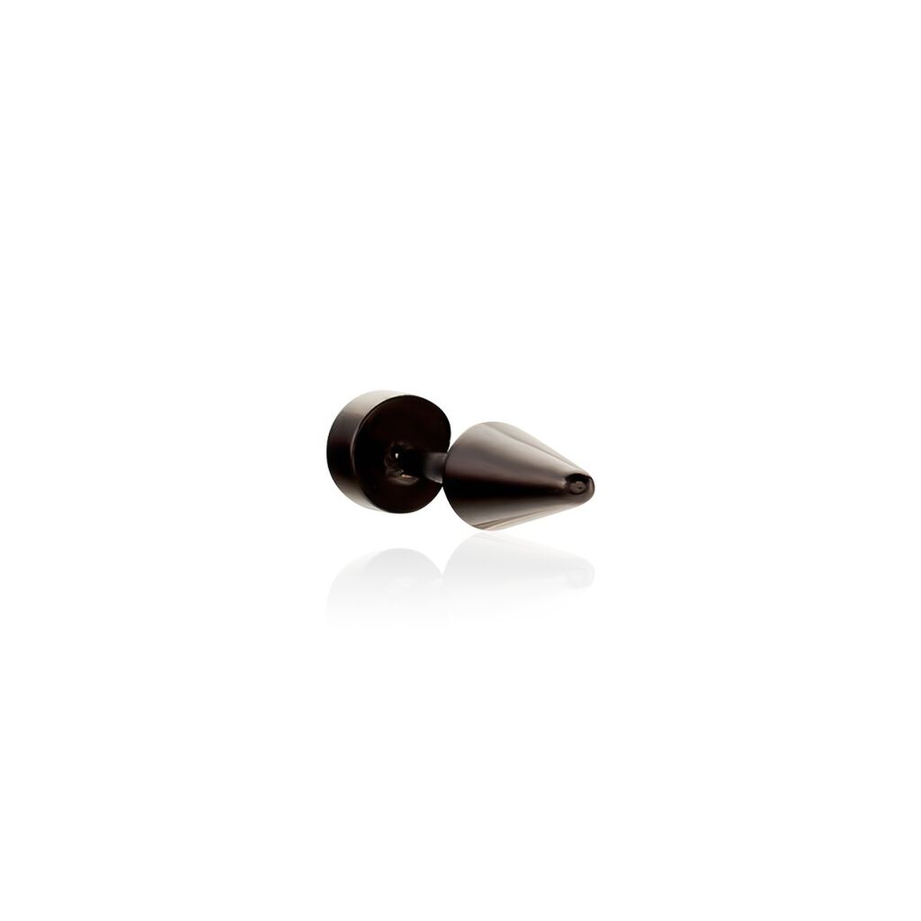 Boucles D'oreilles Puces Argyros Acier Noir Oxyde De Zirconium