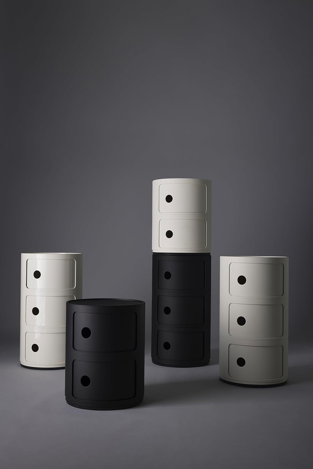 Kartell Componibili Recycled, Container 3-fächer, Matt-schwarz