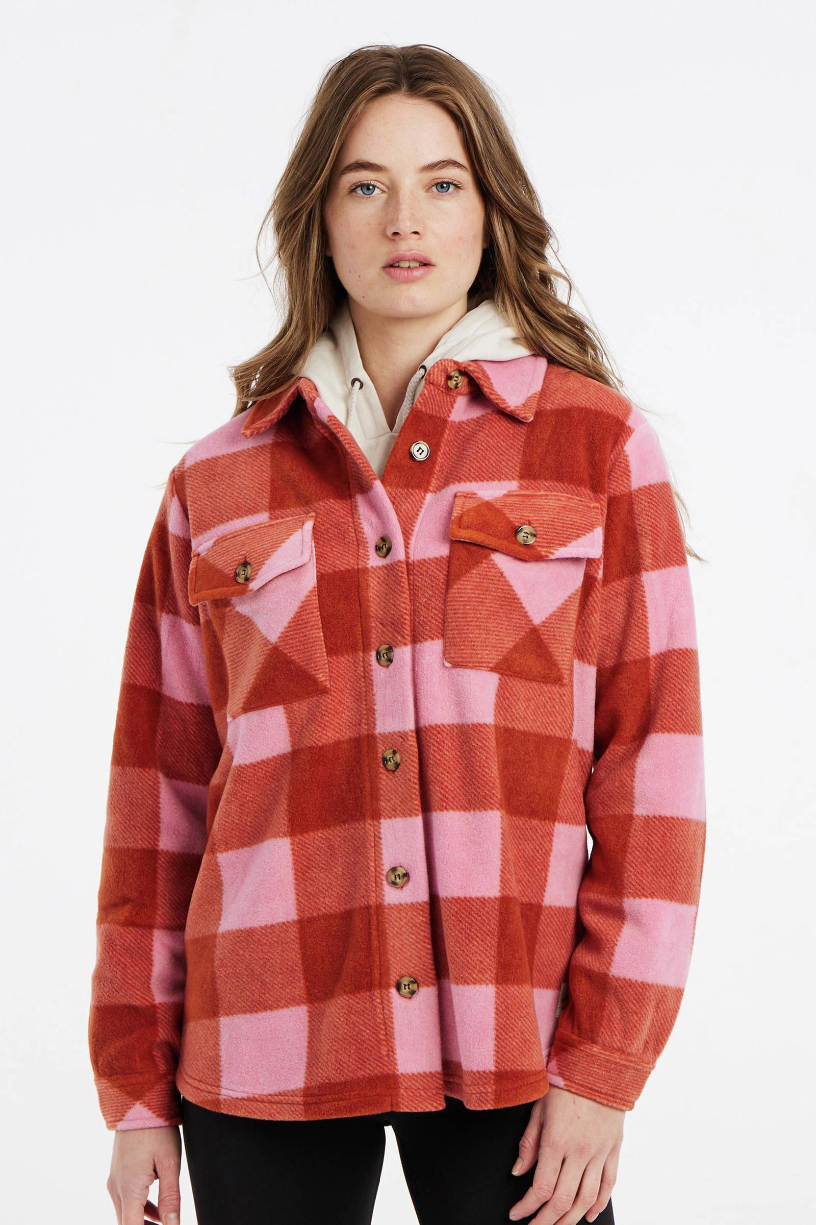 Protest fleece shacket Prtcelestah rood/roze